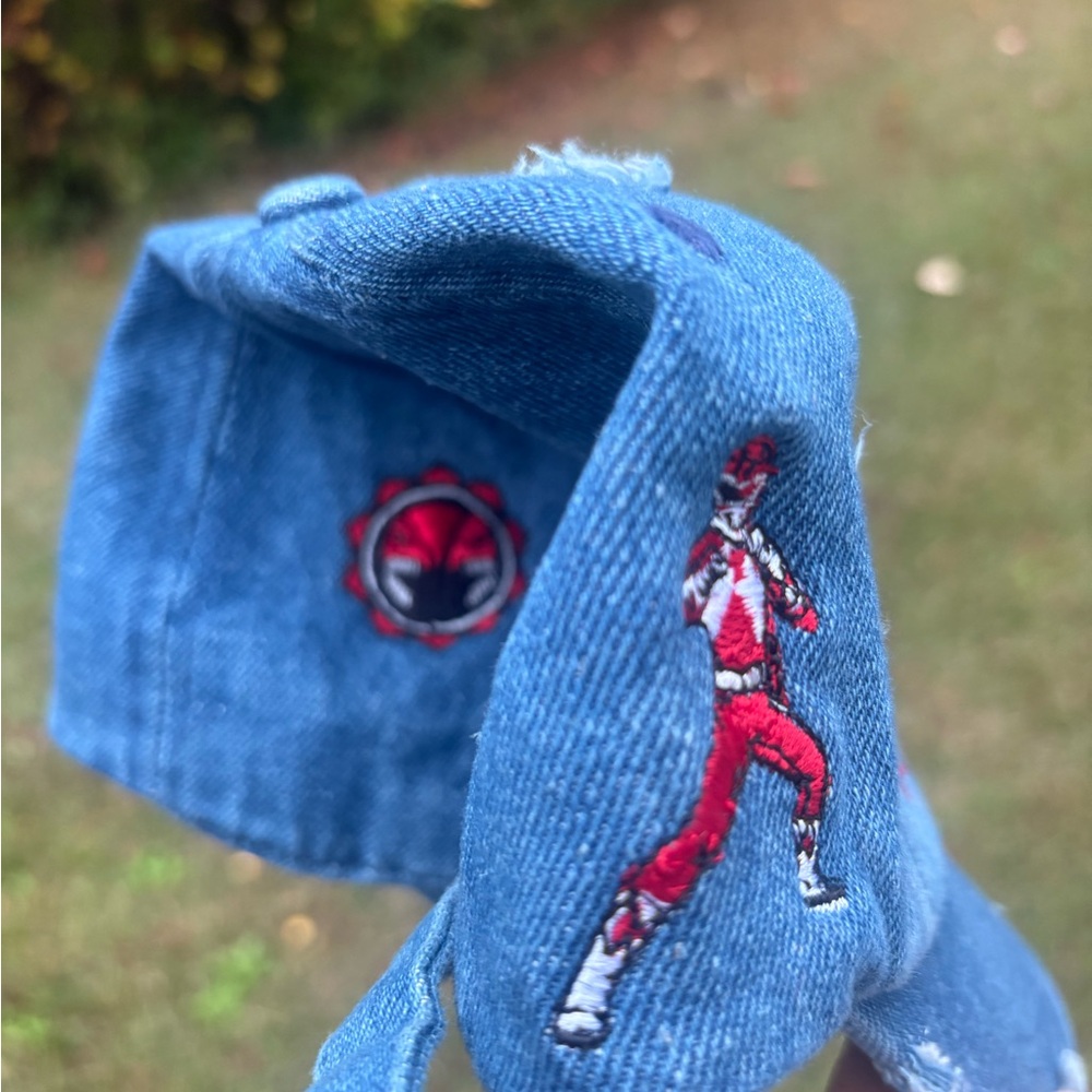 Power Ranger Denim Hat - Blue with Red Logo (Red Power Ranger) - Picture 6 of 15